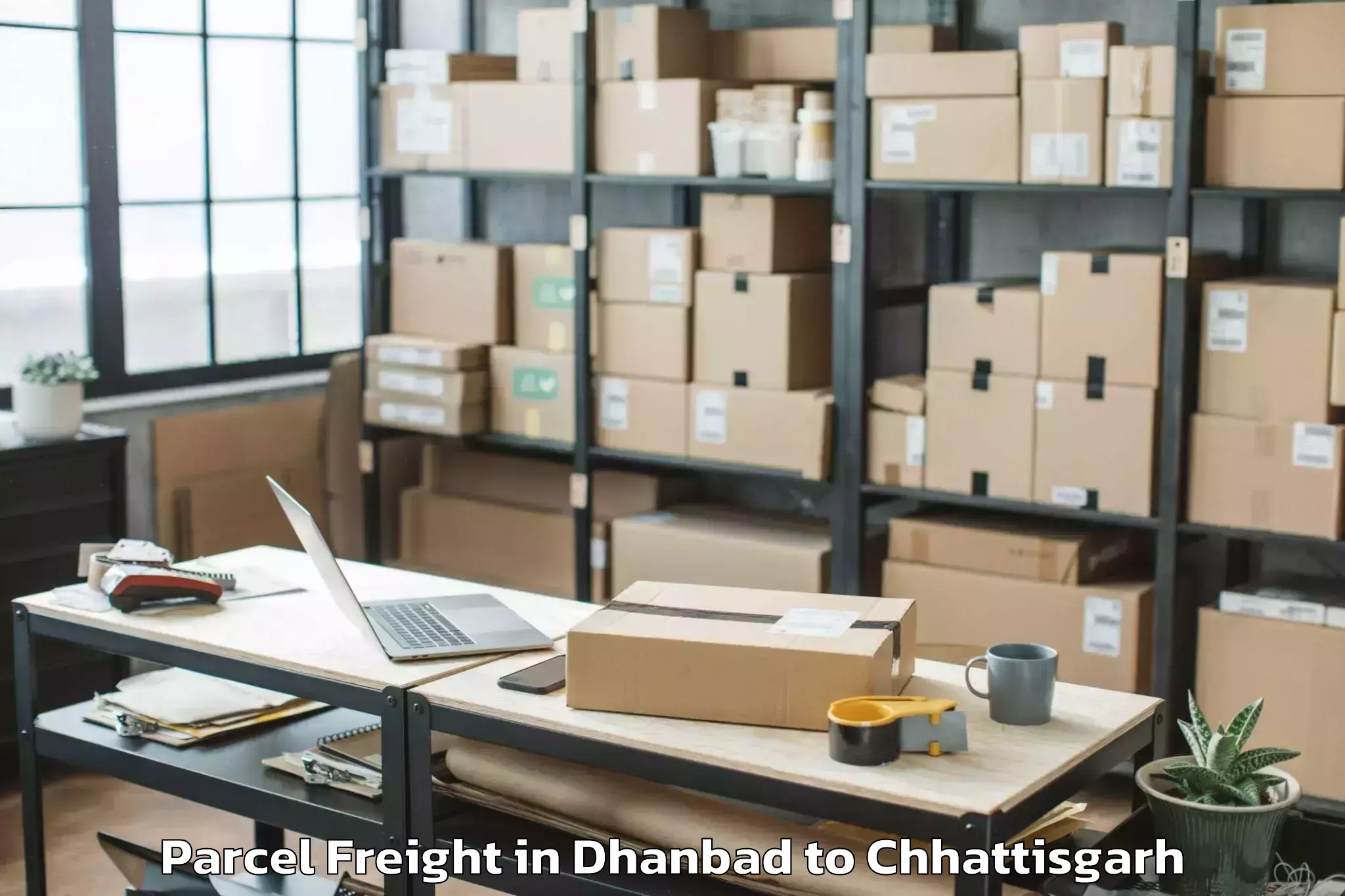 Easy Dhanbad to Chopan Parcel Freight Booking